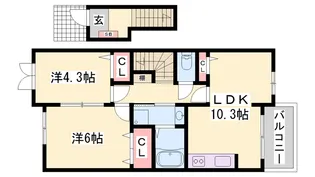 エスペランサ香寺【2階】の間取り