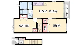 マーベラスいぬいⅡ【202号室】の間取り