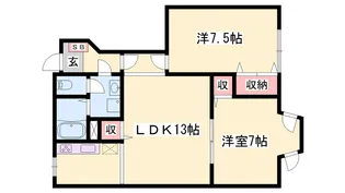 ル・クプル プラースⅡ【1階】の間取り