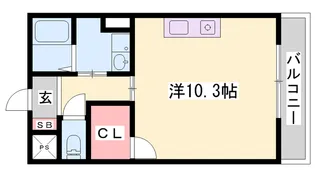 インタービレッジ下手野【2階】の間取り