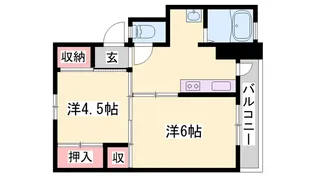 ビレッジハウス十王堂【1-106号室】の間取り