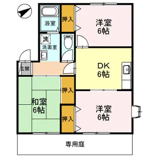 グランメゾン・I B棟【106号室】の間取り
