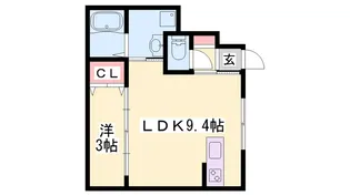 ボヌール妻鹿駅前【102号室】の間取り