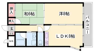 青山NKマンション【607号室】の間取り