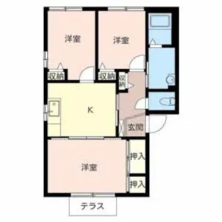 JAハーブハイツ上滝野【0101号室】の間取り