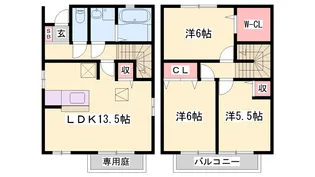 オークスコート西新在家 A棟【3号室】の間取り