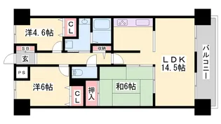 シャルヴィ加古川【5階】の間取り