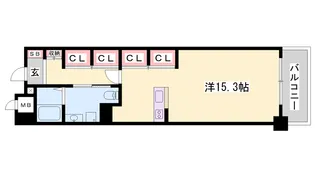 キャッスルコート西新町【608号室】の間取り