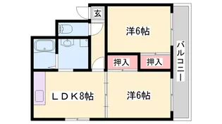 中村ハイツ【F-1号室】の間取り