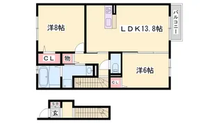 ビューティフル ライフ TADERA【2階】の間取り
