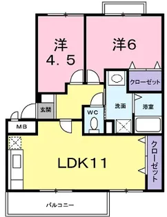 エクセルハイツB【201号室】の間取り