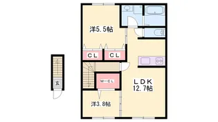 メイプルハイムA棟【202号室】の間取り