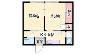 ペディコート加古川【1階】の間取り