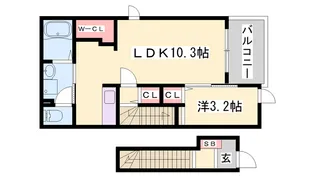 プラスエス英賀清水【2階】の間取り