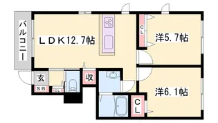 アルフラット小野【0101号室】の間取り