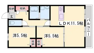 ラフレーズ晃陽【203号室】の間取り