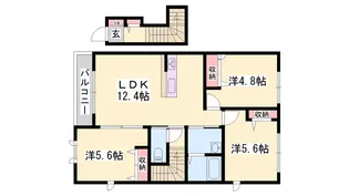 カーサ・トレス【2階】の間取り