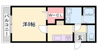 クロスロード東姫路【202号室】の間取り
