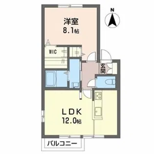 ウエストサイドコート【B202号室】の間取り
