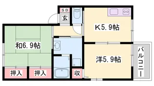 ウエストサイドコート【B202号室】の間取り