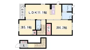 三木市平田(レジデンス永尾M)【202号室】の間取り