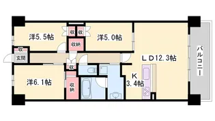 ローレルコート姫路大手前通り【1015号室】の間取り