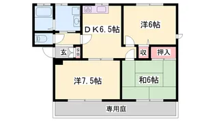 エメロード北八代【102号室】の間取り