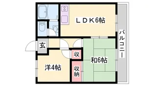 ハイツヴァンサンカン【202号室】の間取り