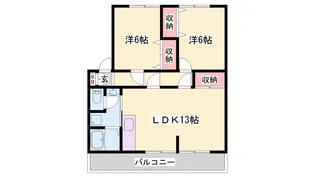 コンフォート西中島【1階】の間取り
