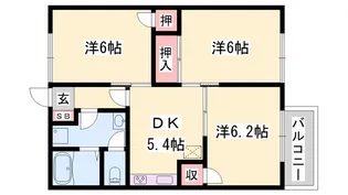 ソレイユ西本パート1A【101号室】の間取り