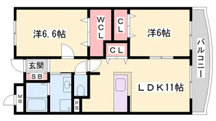 サニーガーデンⅡ【202号室】の間取り