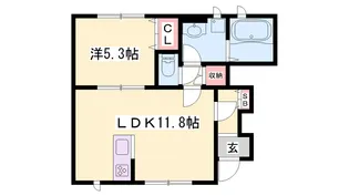 キアロスクーロ曽根【102号室】の間取り