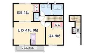 キアロスクーロ曽根【201号室】の間取り