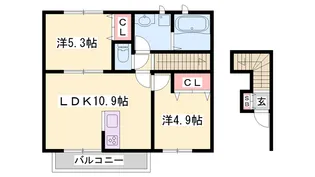 キアロスクーロ曽根【202号室】の間取り
