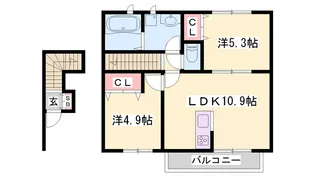 キアロスクーロ曽根【203号室】の間取り