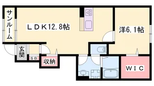 ヴィラ ドゥ グレーヌ梅ケ谷D【1階】の間取り