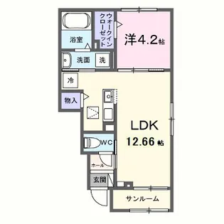 グラムス レビン【1階】の間取り