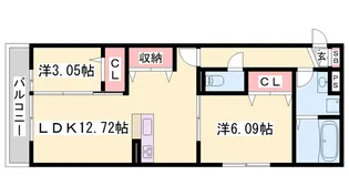 クレール林崎【3階】の間取り