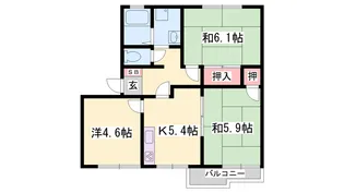 コーポ向陽台【C202号室】の間取り