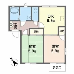 メゾン・ド・エフⅠ【101号室】の間取り