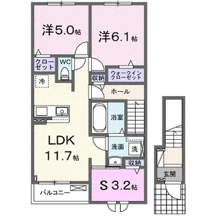 サンセールⅨ A【2階】の間取り