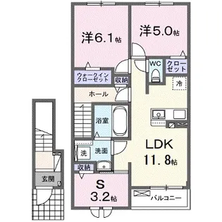 サンセールⅨ A【204号室】の間取り