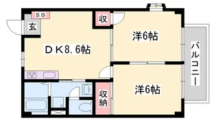 アメニティー白浜B【1階】の間取り