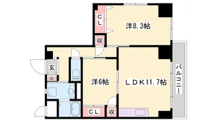 シエル青山【401号室】の間取り