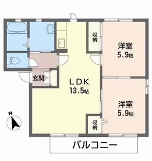 ディアス中島【2階】の間取り