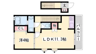 カプラン飾磨Ⅴ【2階】の間取り