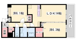 ポーシェガーデン2【602号室】の間取り