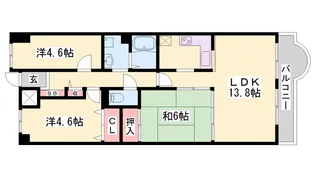 高砂アーバンコンフォート【8階】の間取り