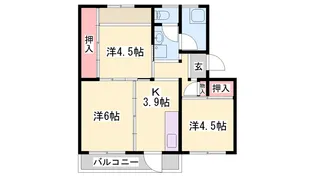 ビレッジハウス志染【13-305号室】の間取り
