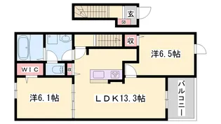 メルヴェイユA【2階】の間取り